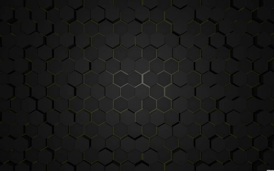 Elegant Black Abstract Hexagon Pattern Wallpaper