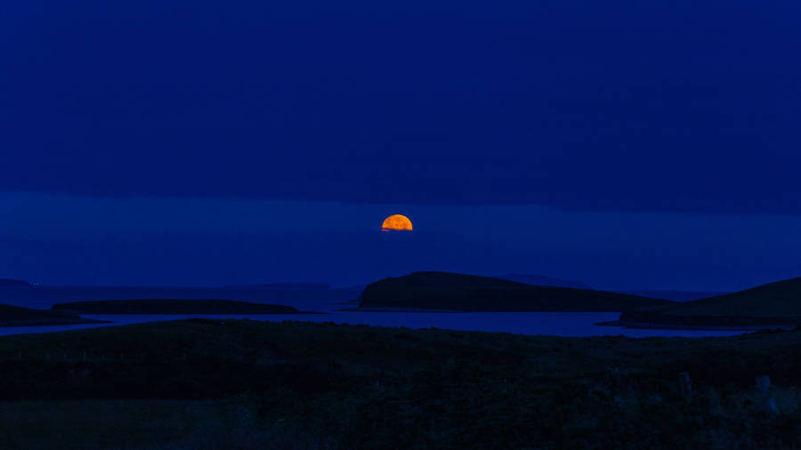 Elegant Blue Anime Scenery Wallpaper