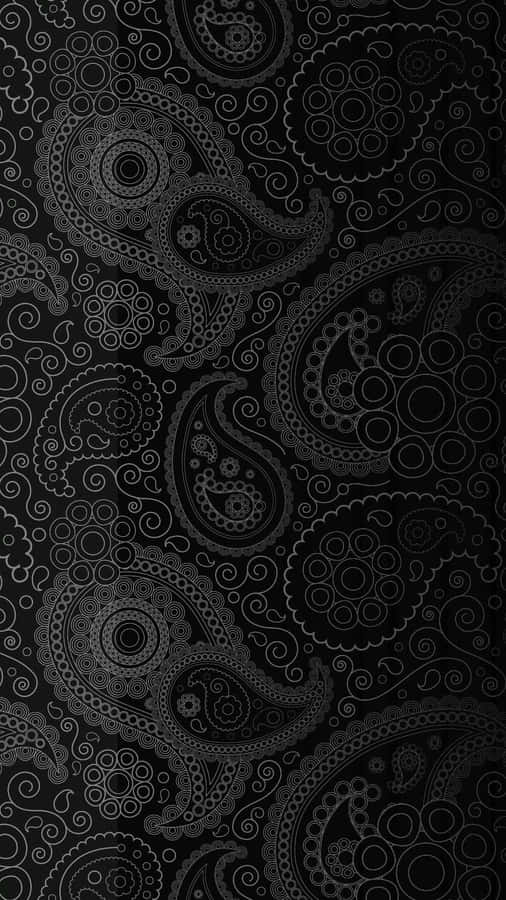 Elegant Iphone Dark Paisley Aesthetic Wallpaper