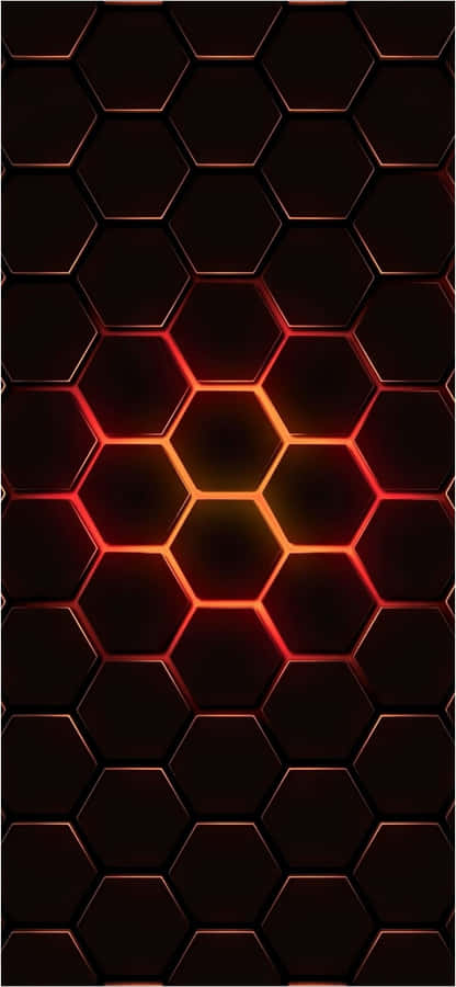 Elegant Iphone Red Aesthetic Hexagon Patterns Wallpaper