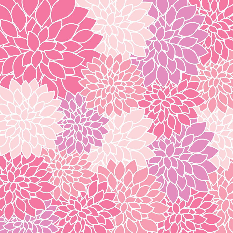 Elegant Pink Floral Mosaic Wallpaper