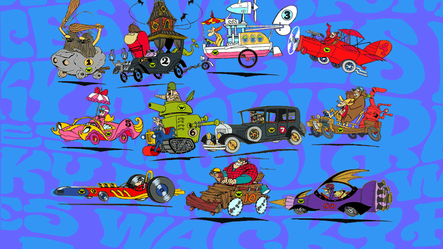 Eleven Cars From Wacky Races Wallpaper