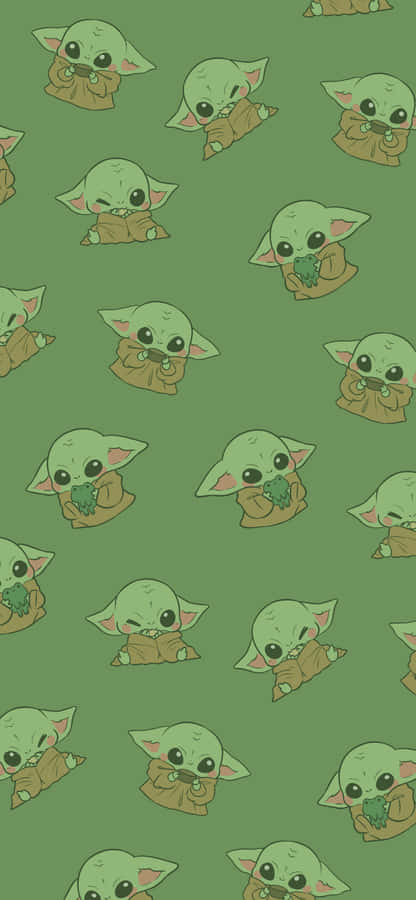 Embrace Cuteness With This Charming Baby Yoda Aesthetic. Wallpaper