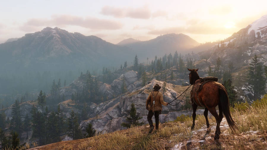 Embrace The Thrill Of The Challenge In Red Dead Redemption 2 Wallpaper