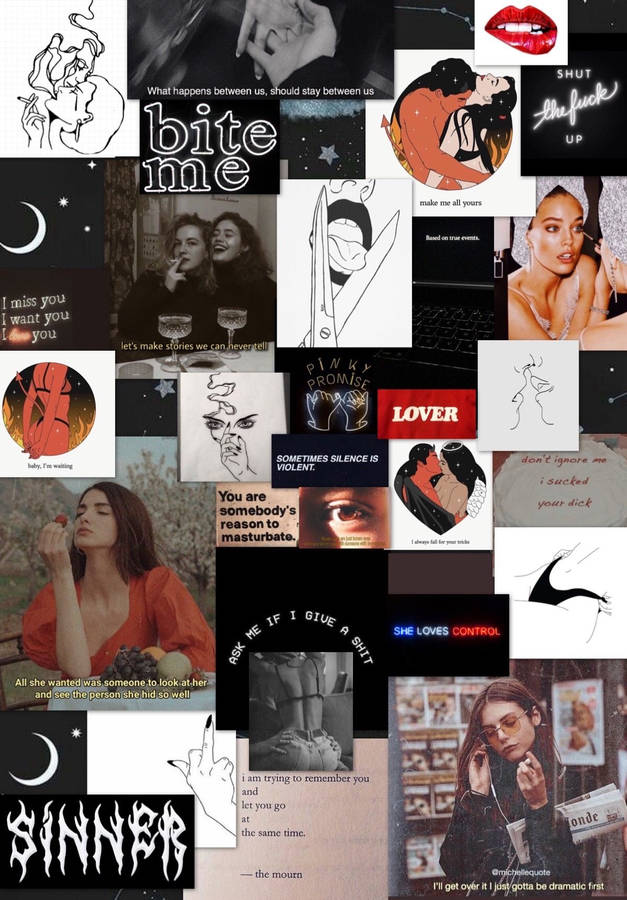 Embracing Boldness - Tomboy Aesthetic Photo Collage Wallpaper