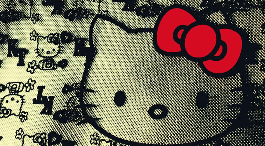 Emo Hello Kitty Red Ribbon Wallpaper