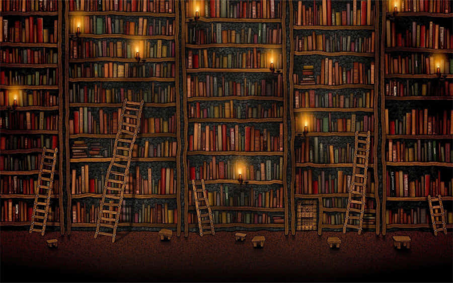 Enchanted Library Artwork Wallpaper