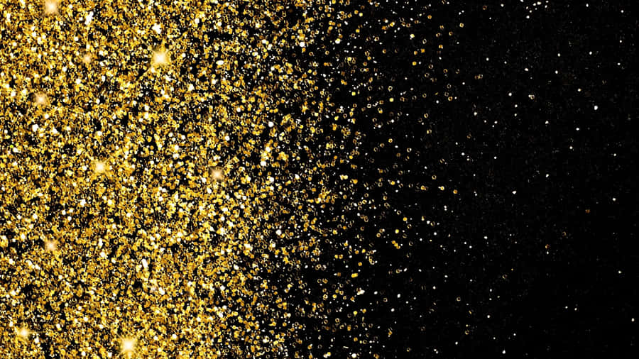 Enigmatic Black And Gold Glitter Background Wallpaper