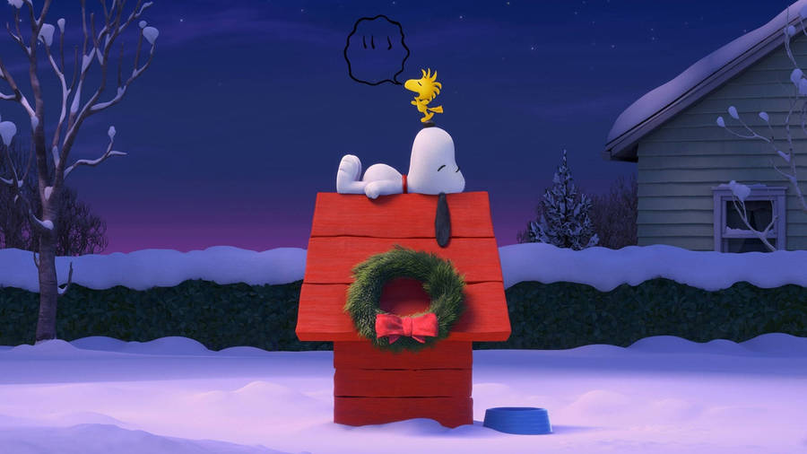 Enjoy Christmas Cheer With Snoopy And His Friends! Wallpaper
