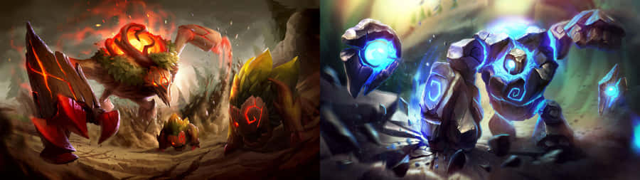 Enjoy League Of Legends In Dual Screen Mode Wallpaper