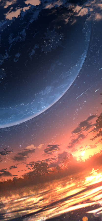 Enjoy The Anime Sunset From Your Iphone Wallpaper