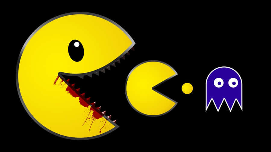 Enjoy The Classic Arcade Game Of Pacman In Hd Wallpaper