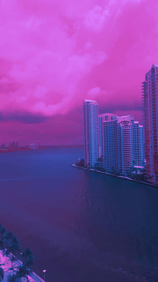 Enjoy The Colorful Retro Vibes Of Miami Wallpaper