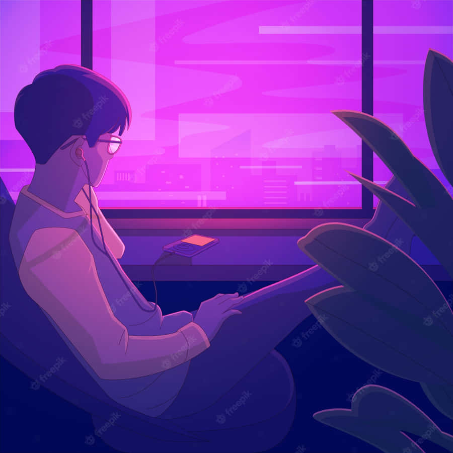 Enjoying A Lazy Day Of Lo-fi Anime And Chill Wallpaper