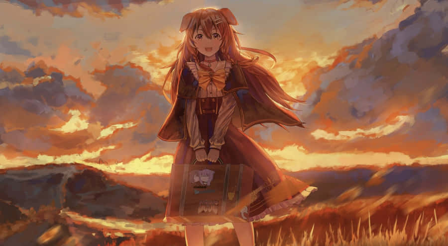 Enjoying A Stroll In The Park, Inugami Korone Poses For A Picture Wallpaper