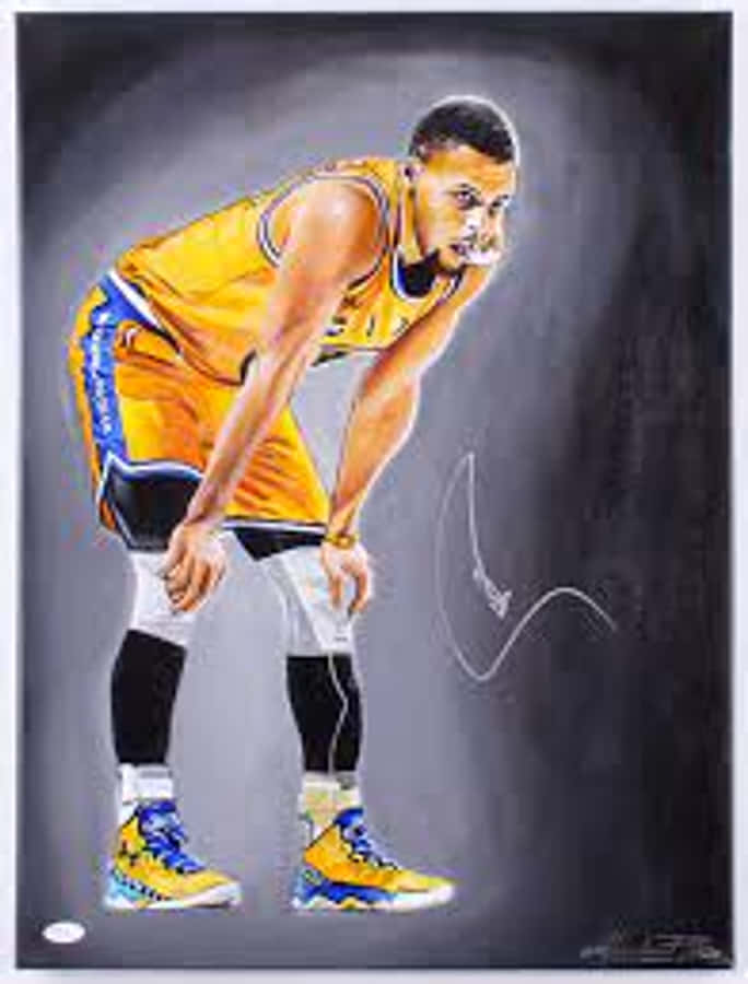 Enjoying The Game - Stephen Curry Cartoon Wallpaper