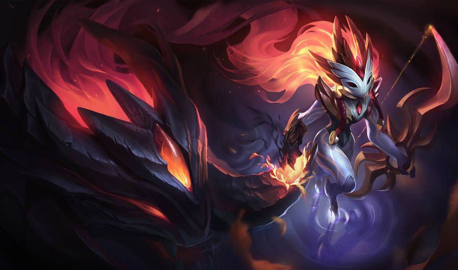 Enter The Shadowfire With Kindred, League Of Legends Wallpaper