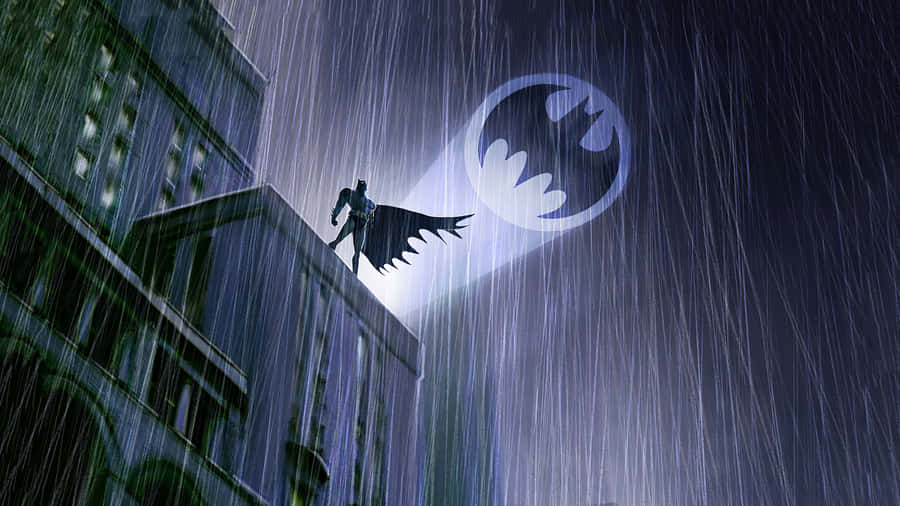 Epic Bat Signal In A Dark Gotham Night Sky Wallpaper