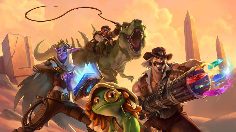 Epic Battle On Hearthstone's Saviors Of Uldum In High Resolution Wallpaper
