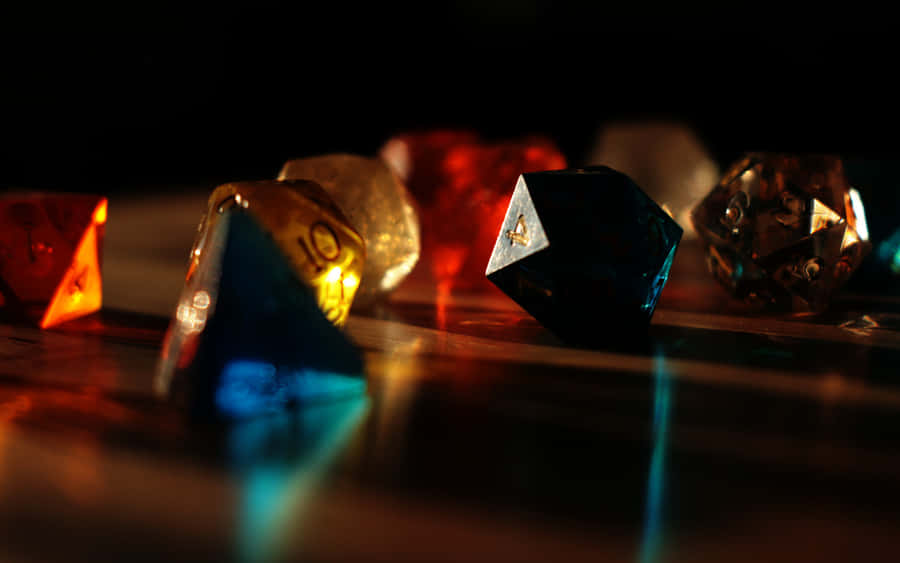 Epic D20 Dice On A Fantasy Landscape Wallpaper