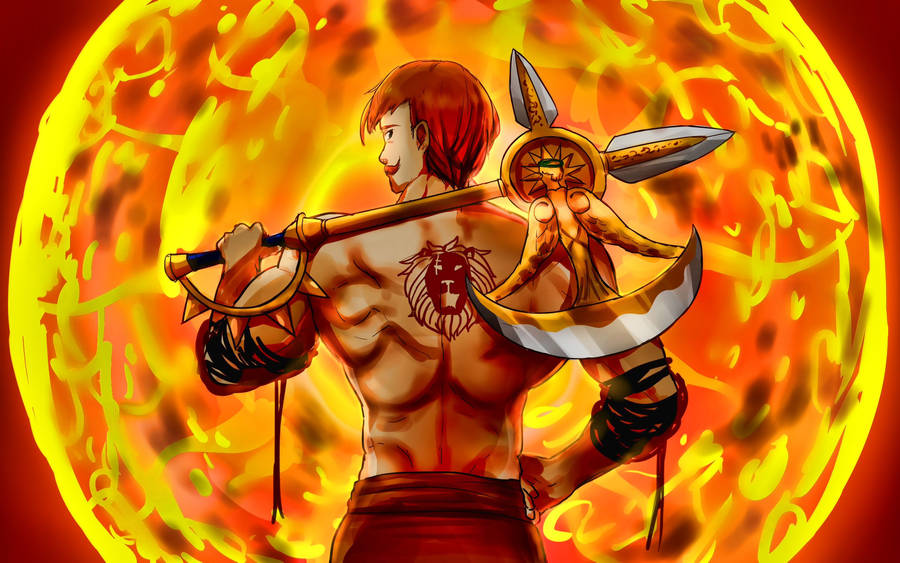 Escanor On Fiery Sun Wallpaper