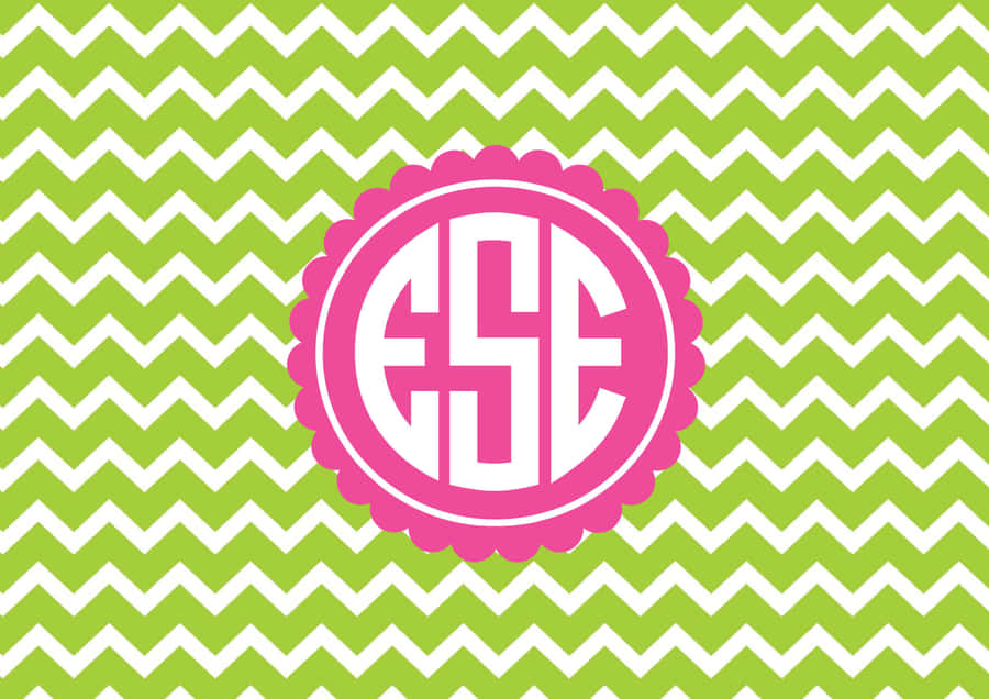 Ese Pink And White Monogram Desktop Wallpaper