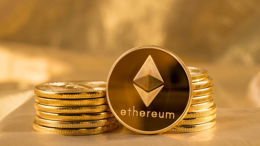 Ethereum Pure Gold Coins Wallpaper