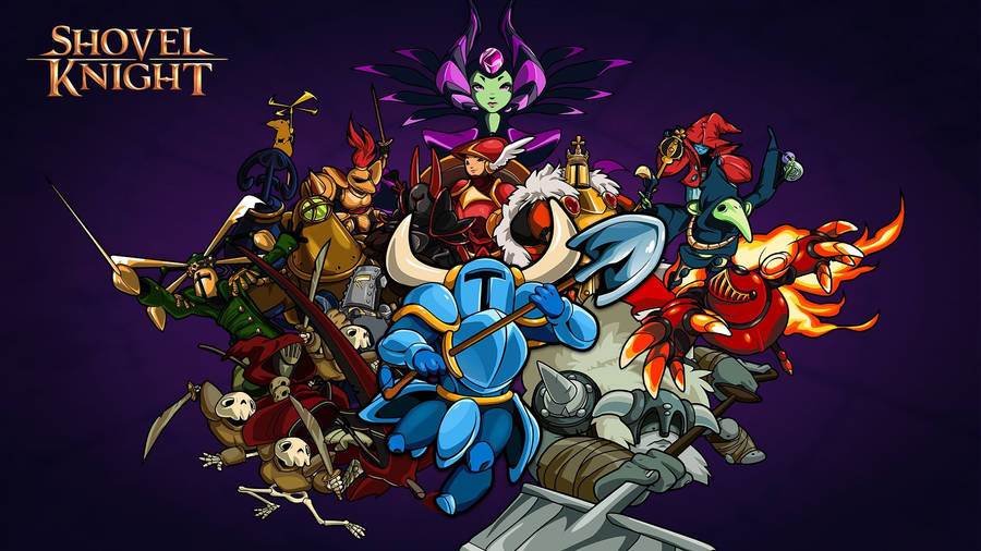 Exciting Characters From The Shovel Knight Game Wallpaper