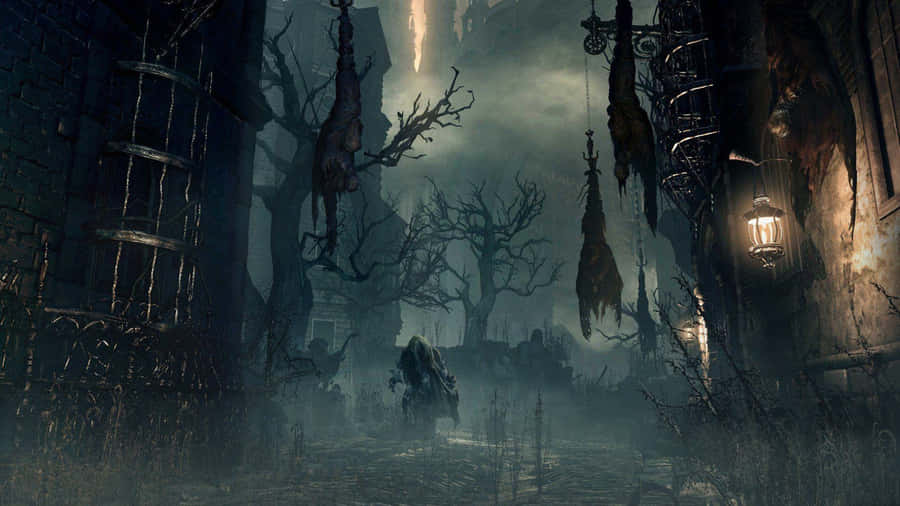 Experience The Horror Of The Cursed City Of Yharnam In Stunning 4k Hd Resolution Wallpaper