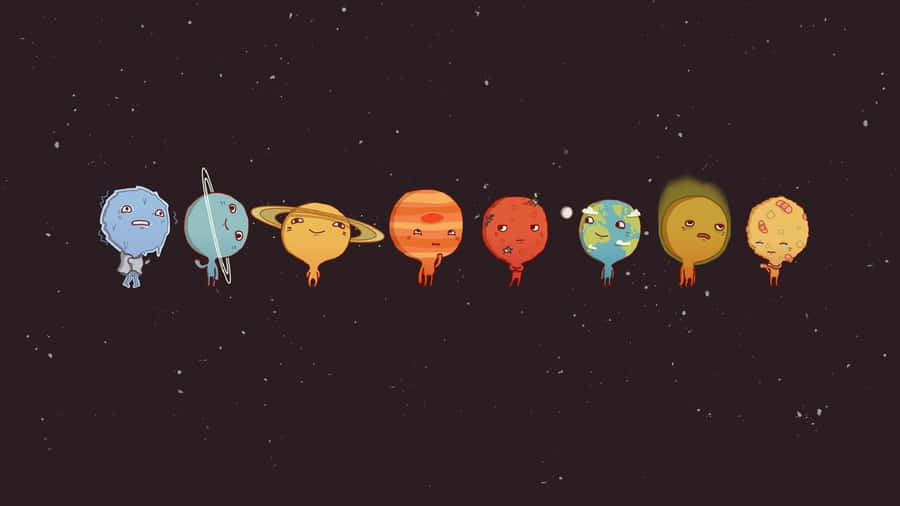Explore A World Of Adventure In Cartoon Space Wallpaper
