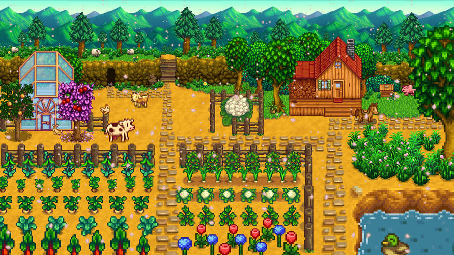 Explore And Farm Your Way In Stardew Valley Wallpaper