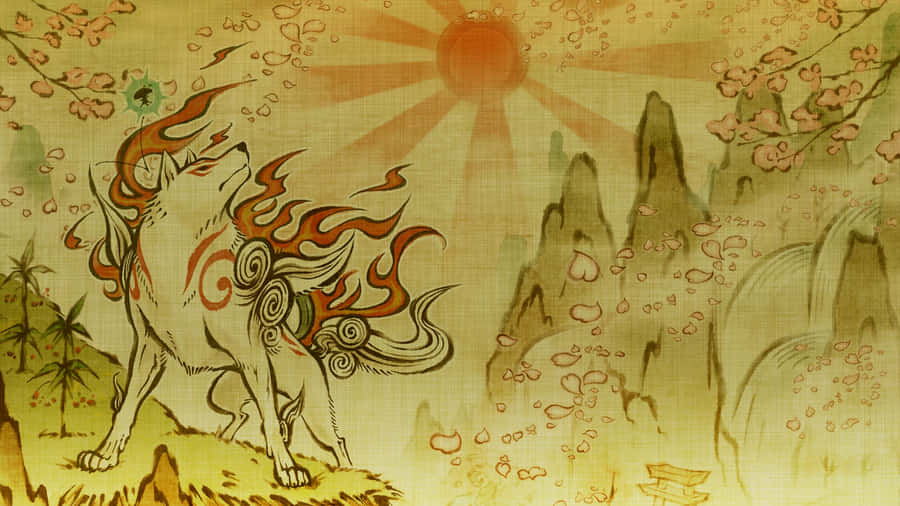 Explore The Stunning Landscapes Of Okami Hd Wallpaper
