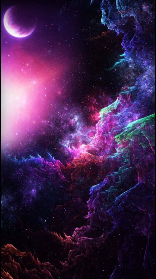 Explore The Wonders Of The Neon Galaxy Wallpaper