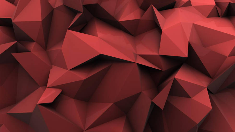 Exploring The Geometry Of Red Abstract Polygons Wallpaper