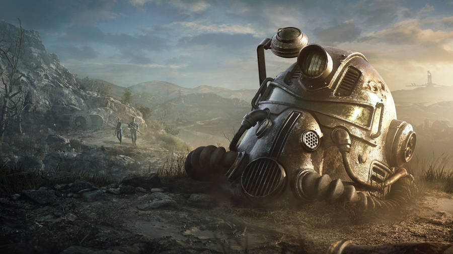 Exploring The Wastes Of Fallout 76 In Power Armor Wallpaper