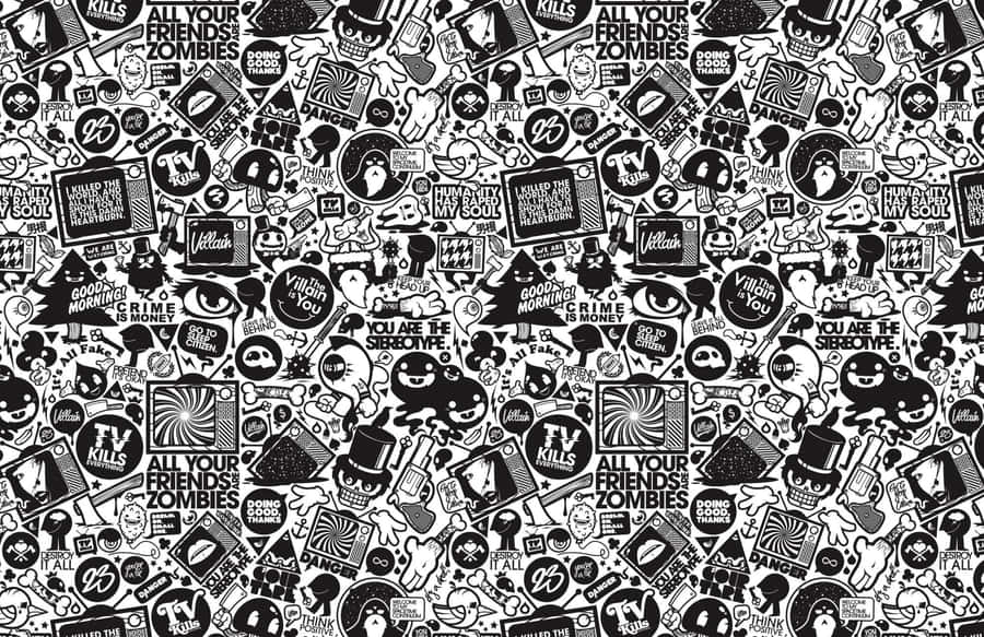 Expressive Street Art In Monochrome Wallpaper