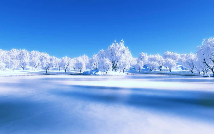 Extraordinary New Hampshire Winter Frozen Lake Wallpaper