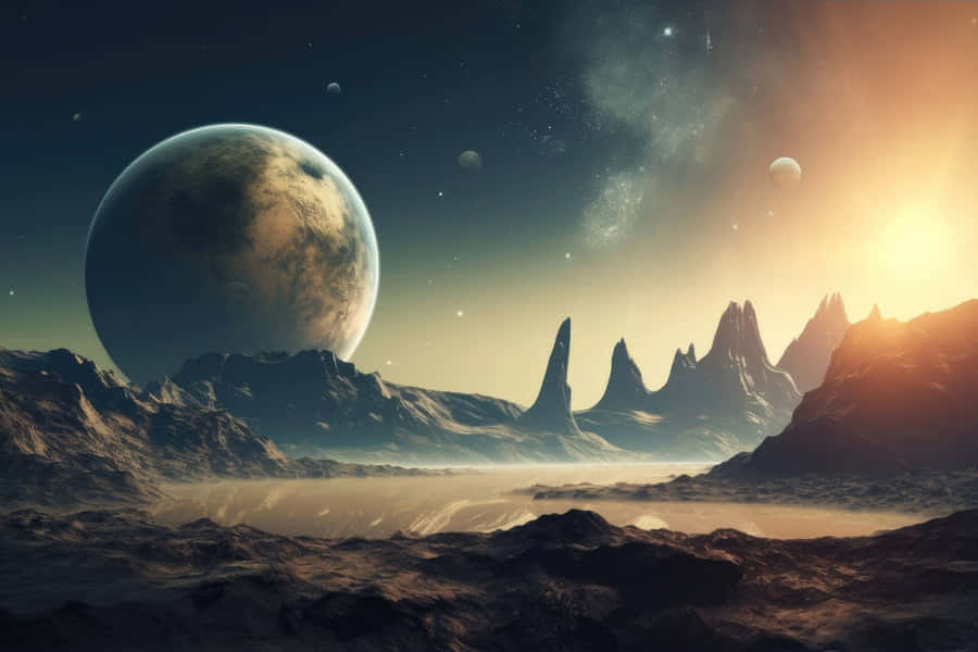 Extraterrestrial_ Landscape_ Sunset Wallpaper