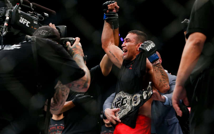 Fabricio Werdum Celebrate Win At Ufc 188 Wallpaper