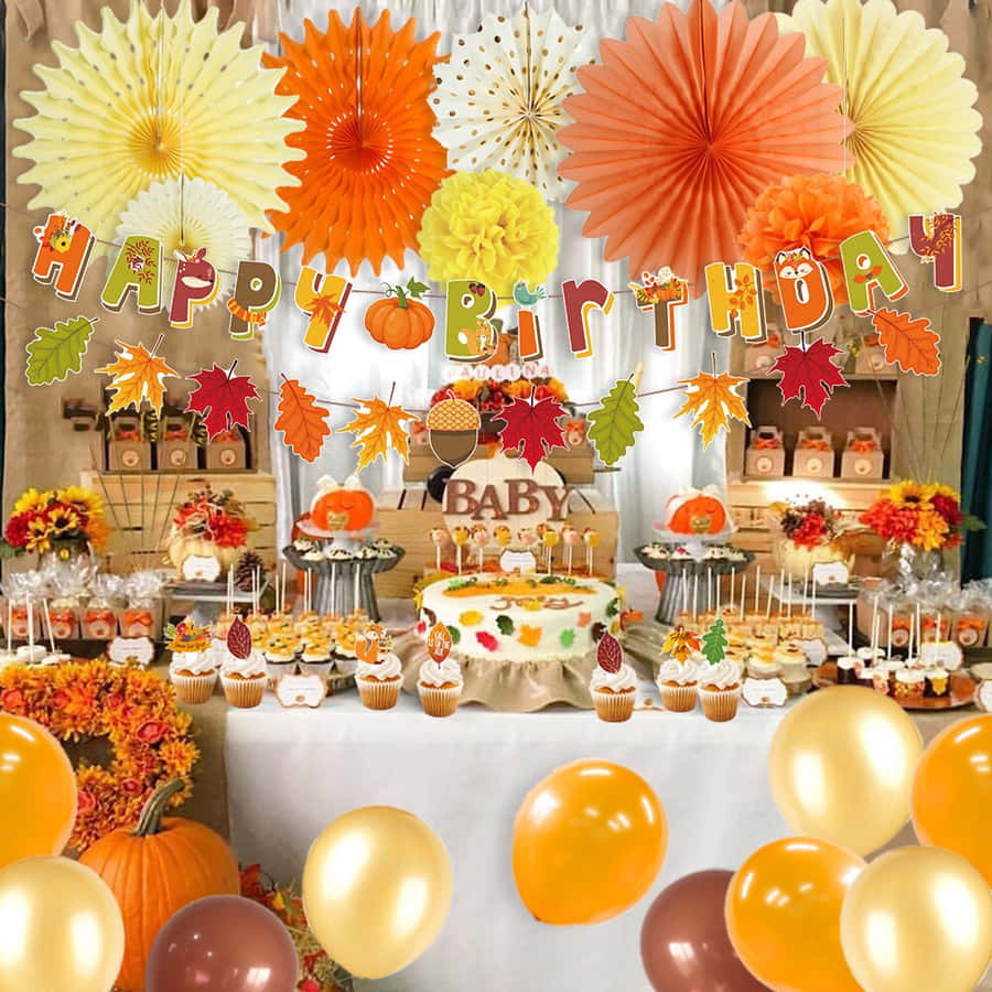 Fall Birthday Decorations Wallpaper