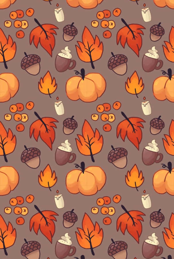 Fall Halloween Iphone Orange Pattern Wallpaper