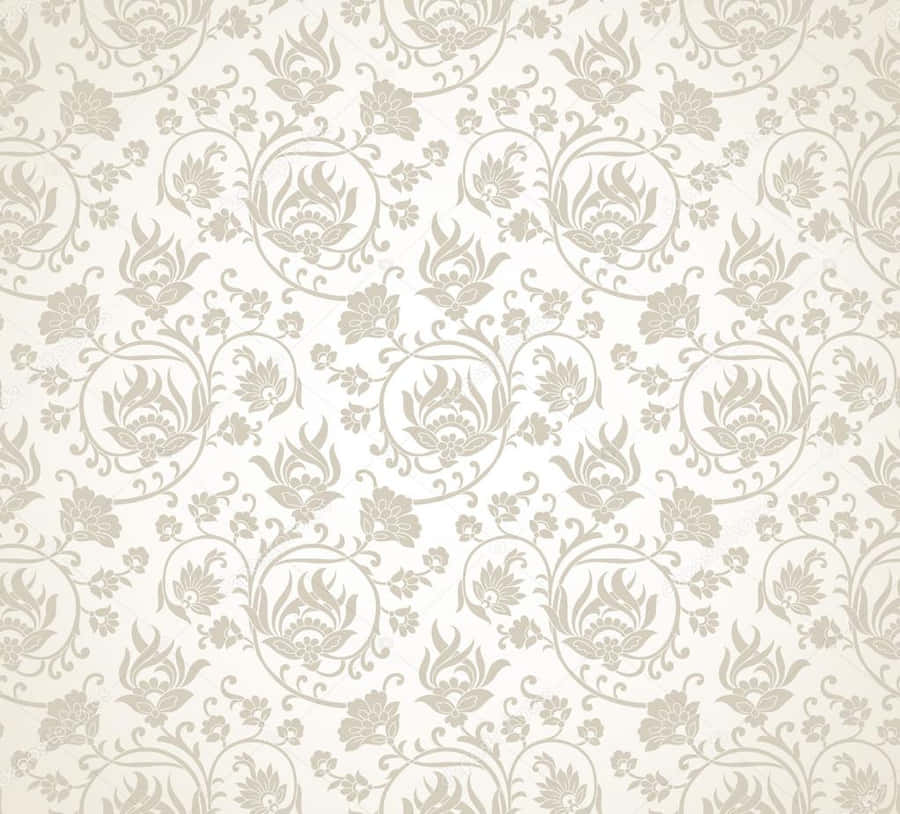 Fancy Beige Floral Pattern Wallpaper