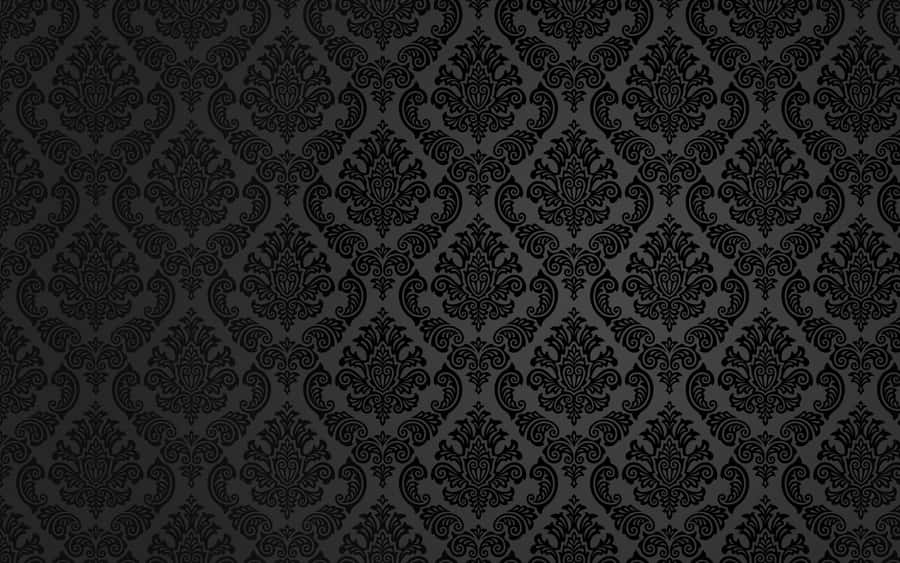 Fancy Black Damask Gothic Wallpaper