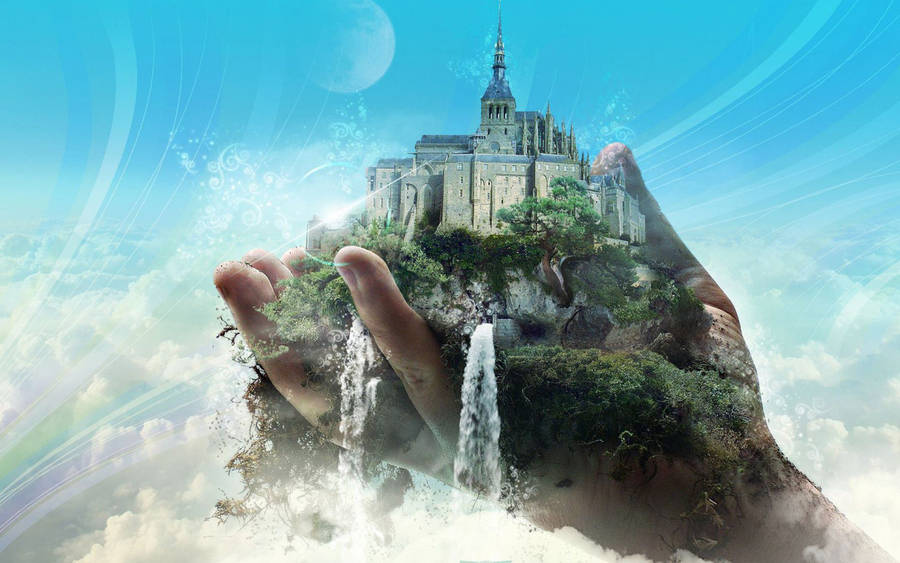 Fantasy Island On A Hand Wallpaper