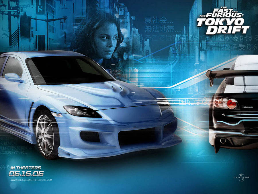 Fast And Furious Cars Tokyo Drift Blue Aesthetic Wallpaper