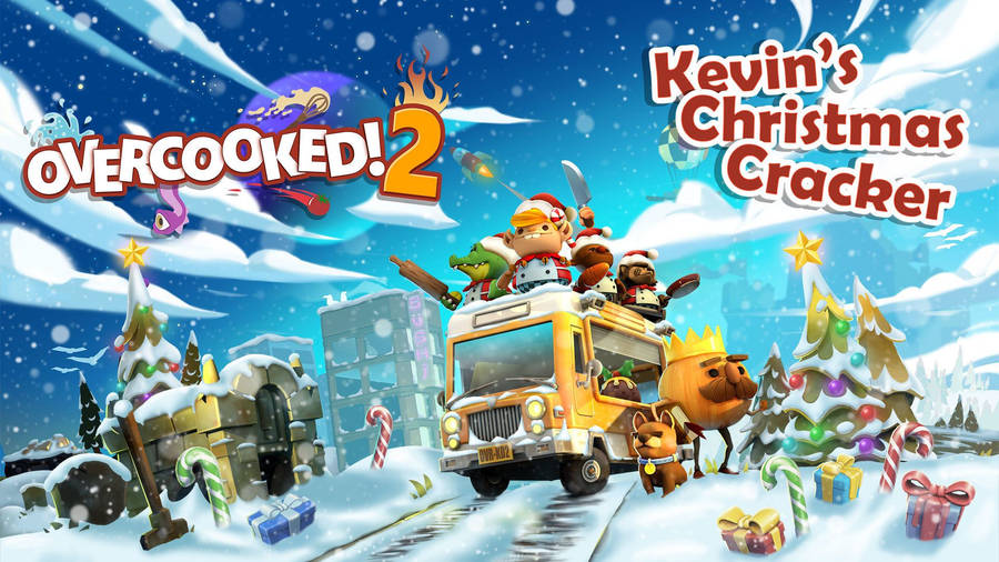 Fast-paced Culinary Adventure In Overcooked 2: Kevin's Christmas Crackers Wallpaper