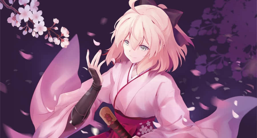 Fate Koha Ace Okita Souji Sakura Anime Girl Wallpaper