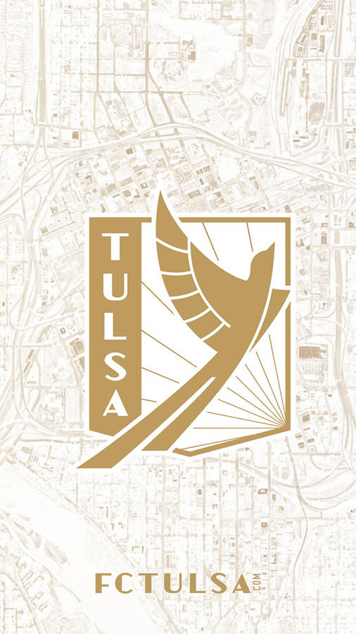 Fc Tulsa Gold And White Logo Wallpaper