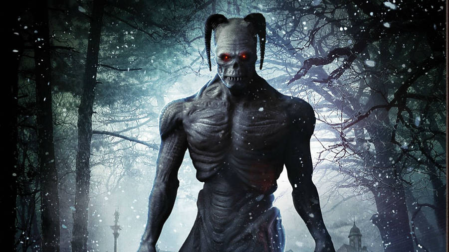 Fear The Chill Of A Scary Christmas Wallpaper