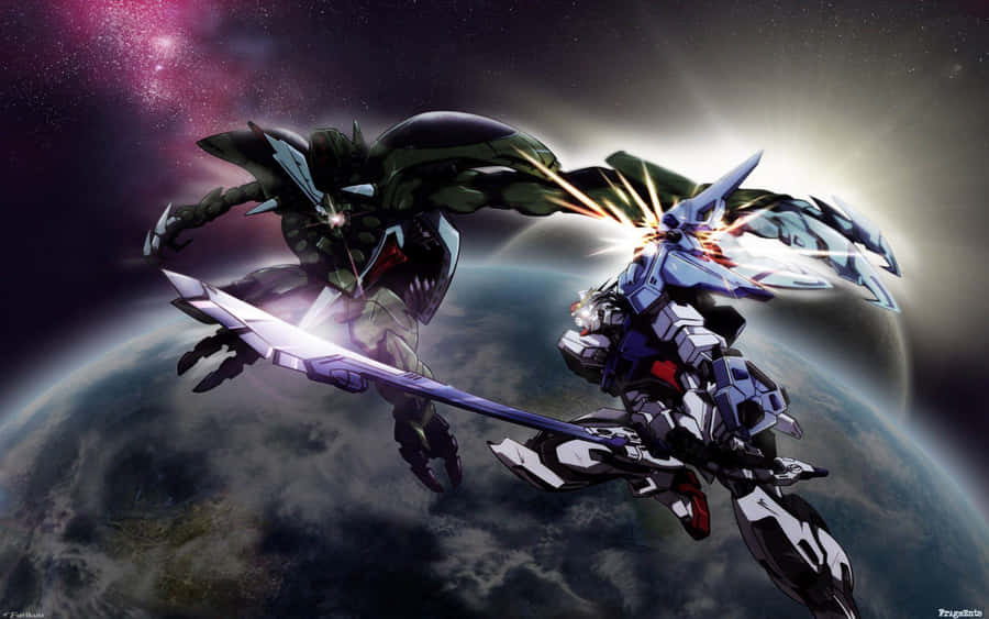 Featuring The Intense Action Of Gundam 4k Wallpaper